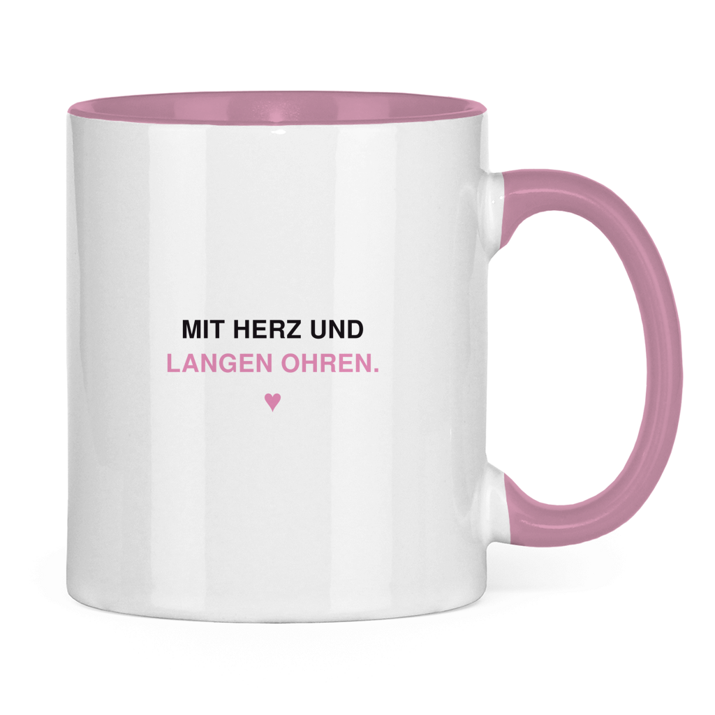 Hase mit Herz – weiß-rosa Tasse – Bild 2