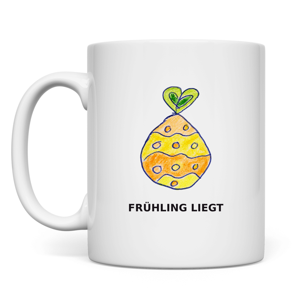 Buntes Osterei – weiße Tasse